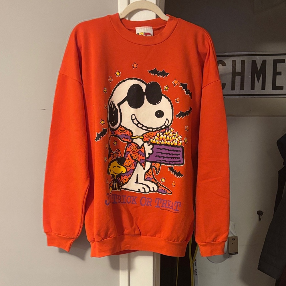 Orange Halloween Snoopy Sweater